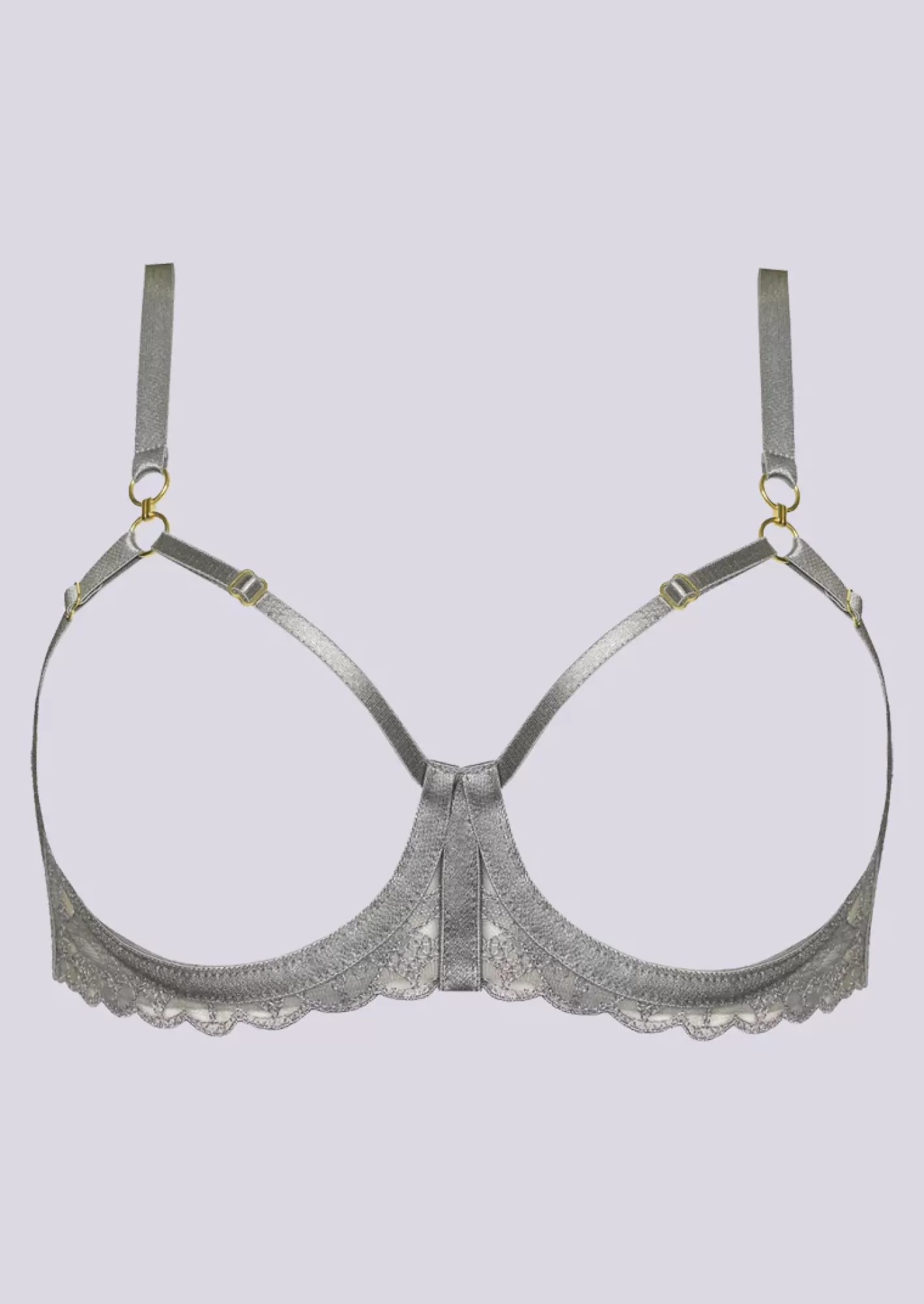 New Bordelle Alta Open Wire Bra Platinum