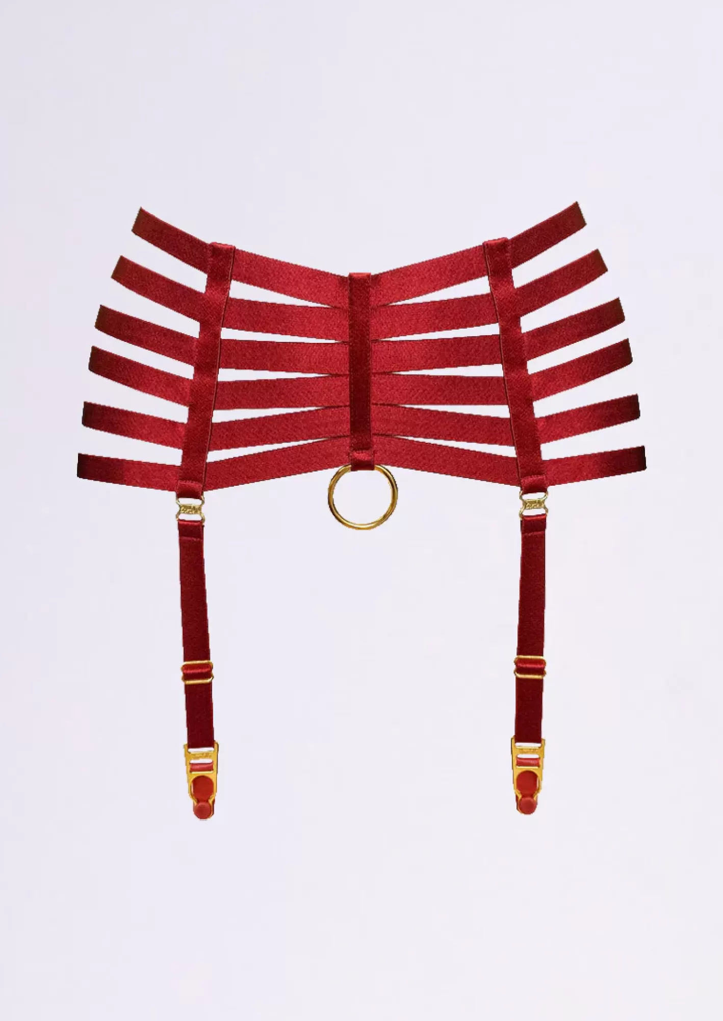 Sale Bordelle Bondage Webbed Suspender Red