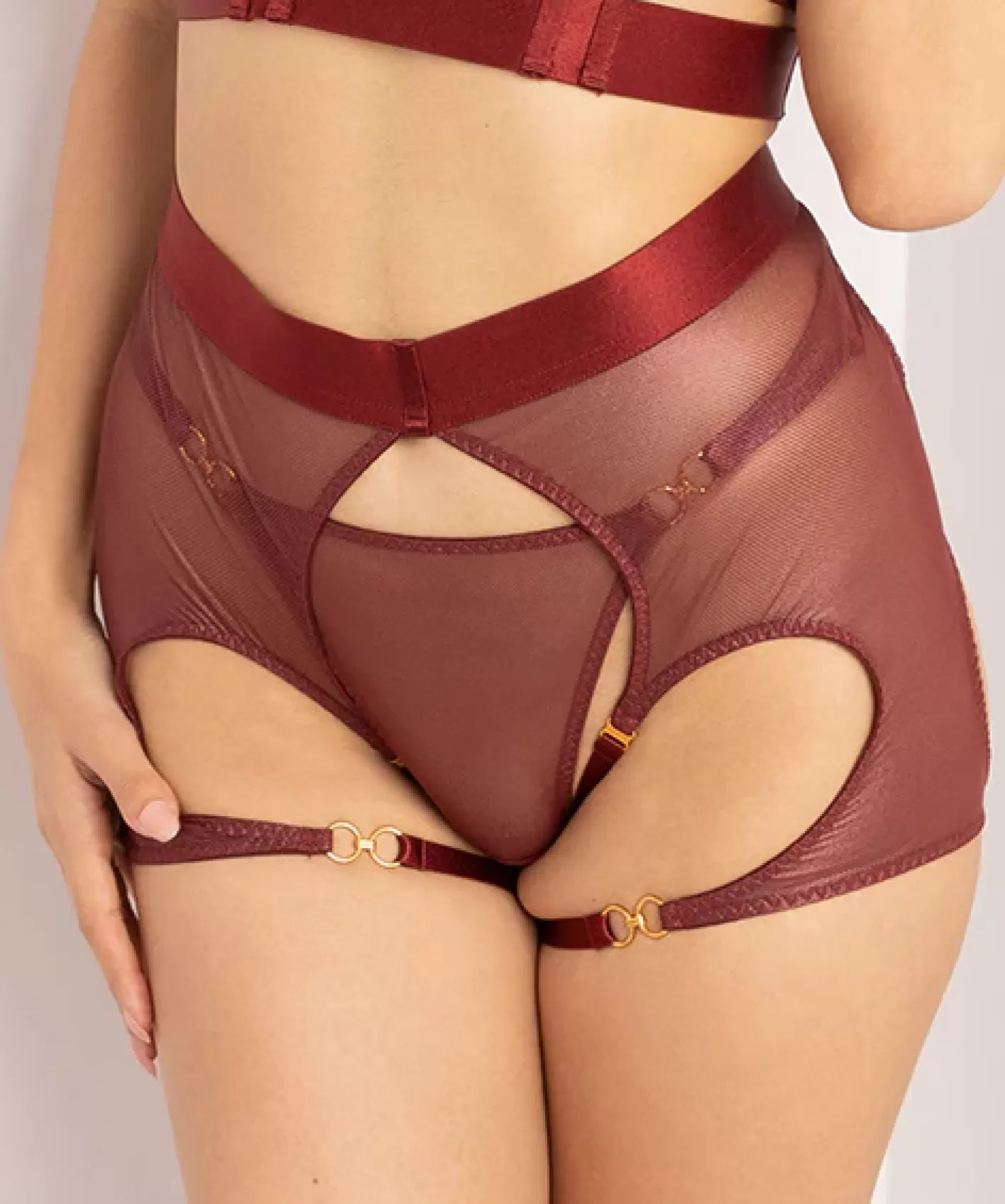 Hot Bordelle Cadi Ouvert Garter Brief Morello