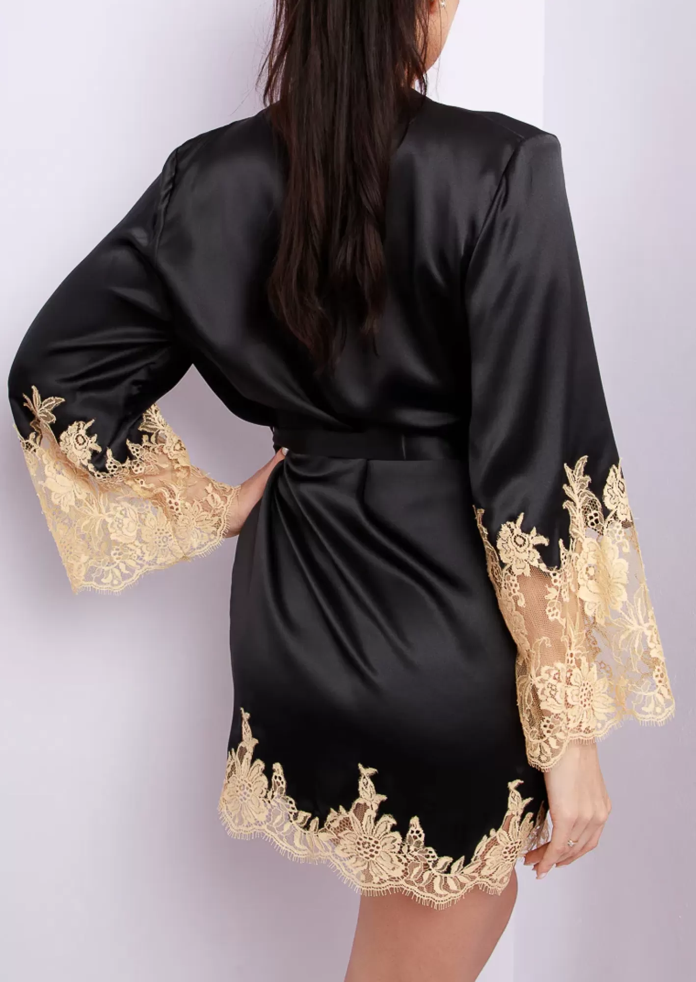 Store Marjolaine Phenix Kimono Black And Gold